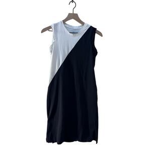 Summersalt Black White Diagonal Colorblock Tank Dress Tee T-Shirt Women's XS